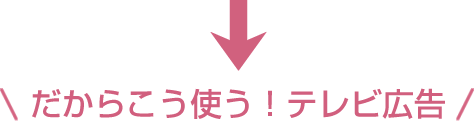 だからこう使う！テレビ広告